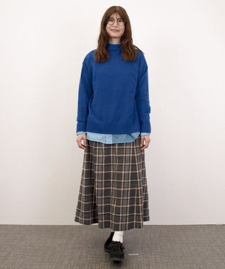 J.PRESS YORK STREET 【WOMEN】ケーブルポイント ボトルネック ニット ブルー系