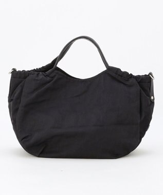 LA BAGAGERIE 【MONICA】サイドギャザー2WAYトートバッグ Mサイズ ブラック