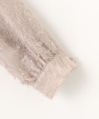 Feroux 【洗える】ジャガードブラウス ベージュ系