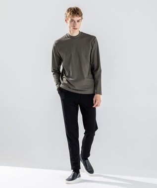 JOSEPH HOMME ハイゲージベアスムース　モックネック長袖Ｔシャツ ダークグリーン系