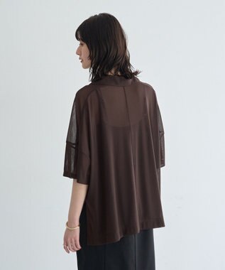YECCA VECCA 【2点SET】シアーポロシャツ×キャミワンピース Brown