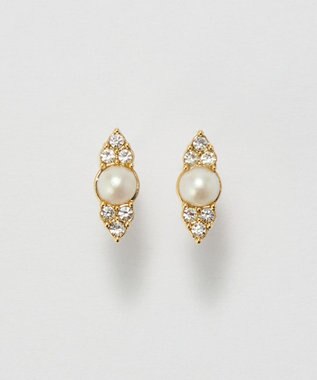 Phoebe 〈金属アレルギー対応〉クイーンパールビジューセラミックポストピアス/ニッケルフリー ホワイト