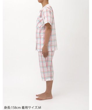 ワコール／睡眠科学 パジャマ 5分袖 半袖 7分丈 綿混(本体) 上下セット 前開き レディース YDT142 睡眠科学／ワコール ピンク