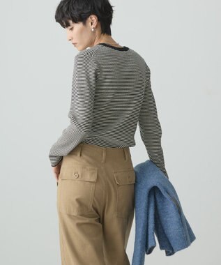 AMERICAN HOLIC バイパチクルーネックリブニットプルオーバー Border