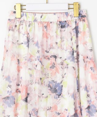 ANY SIS 【洗える】アクアフローラル スカート ピンク系