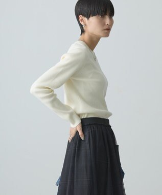 AMERICAN HOLIC バイパチクルーネックリブニットプルオーバー Ivory