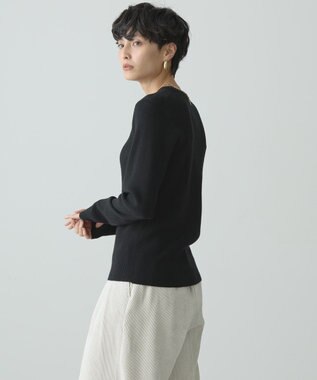 AMERICAN HOLIC バイパチクルーネックリブニットプルオーバー Black