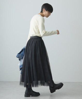 AMERICAN HOLIC バイパチクルーネックリブニットプルオーバー Ivory