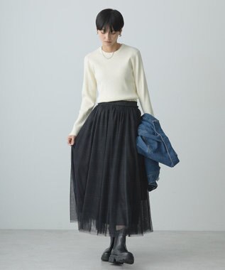 AMERICAN HOLIC バイパチクルーネックリブニットプルオーバー Ivory