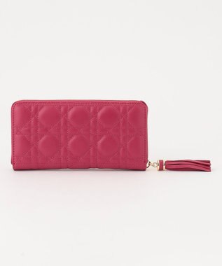 LA BAGAGERIE シープキルティング　ラウンドウォレット ダークピンク