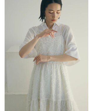 Green Parks armonia.フェザージャガードキャミワンピース Ivory