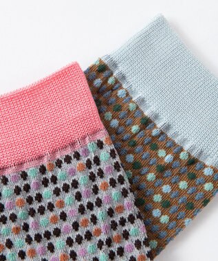 TRICOTE ピクセルドットソックス 31L.BLUE