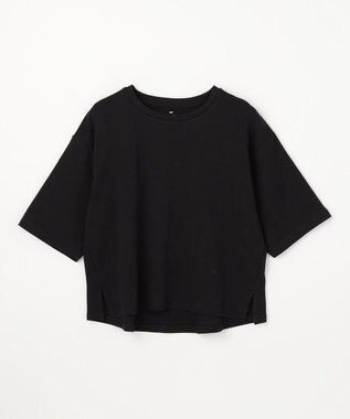 ANY 【Sサイズあり】オーガニックコットンスムース5分袖Tシャツ ブラック