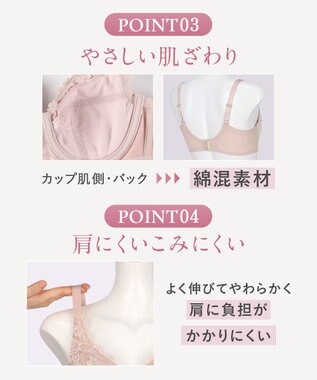 Wing ブラジャー バストをしっかり包みこむ 背中の段差を軽減 綿混(カップ肌側) フルカップブラ KB2115 ウイング／ワコール ピーチ