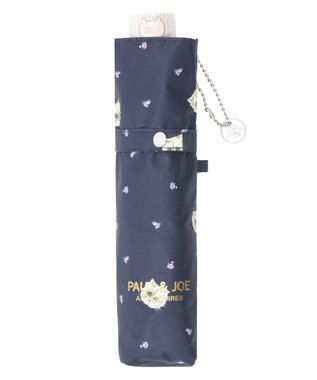 MOONBAT 【 遮光率100％/遮熱/UV/軽量】PAUL&JOE ACCESSOIRES(ポール&ジョー) 晴雨兼用日傘 ジプシー ネコ 折りたたみ傘 ネイビーブルー