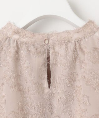 Feroux 【洗える】ジャガードブラウス ベージュ系