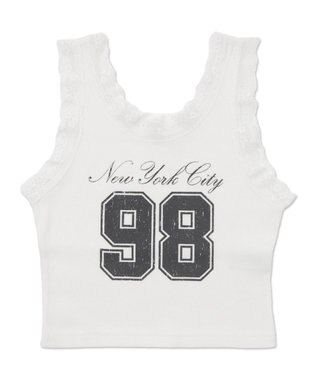 WEGO グラフィックレースタンク ホワイト