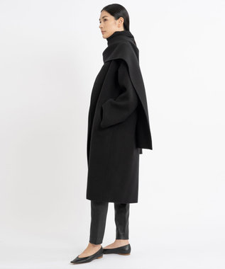 23区 L 【エステータ】ウールリバー ストールデザイン コート ブラック系