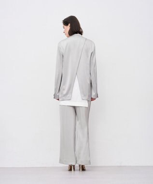 uncrave シャイニーダブルサテン ジャケット シルバーグレー