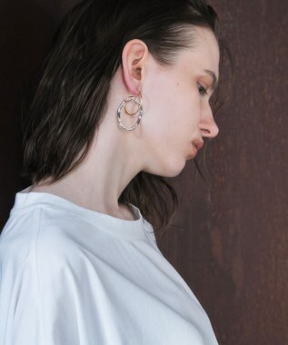 YECCA VECCA オーバルフープピアス Silver