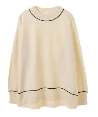 Green Parks もちやわモックネックニットプルオーバー White