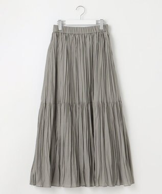 自由区 【接触冷感・洗える】ハンドワッシャープリーツ スカート グレー
