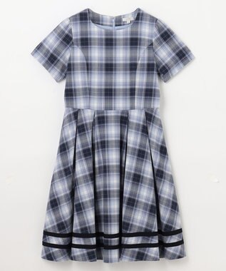 ANY KIDS ジャケット付き チェック ワンピース ネイビー