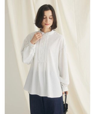 CRAFT STANDARD BOUTIQUE ピコフリルドットブラウス White