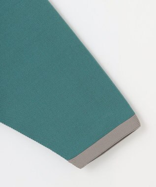 自由区 L 【洗える】ポリエステルホールガーメントボレロ ニット ボトルグリーン×モカ