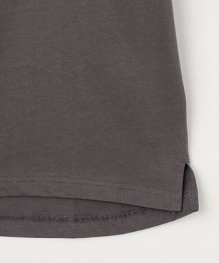 ANY L ロゴロングTシャツ チャコール×オフロゴ