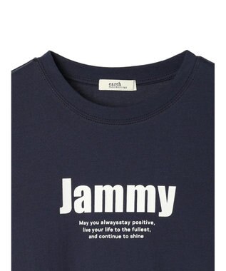 earth music&ecology ロゴソリッドミニマルＴシャツ Navy