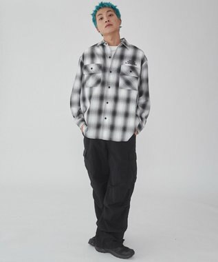 WEGO 【ユニセックス着用ITEM】グラフィックオンブレチェックシャツ（LS） 柄2