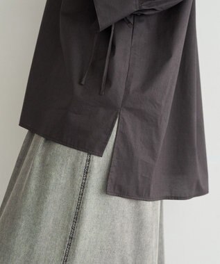 YECCA VECCA 【ORGABITS】5分袖スキッパーシャツ Charcoal Gray