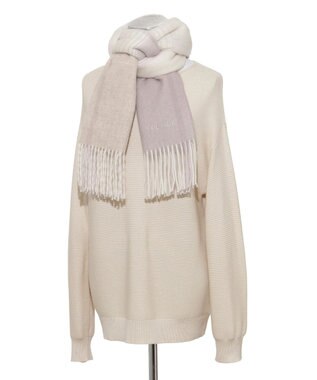 MOONBAT FURLA(フルラ）ウール100％ オンブレー チェックストール オフホワイト