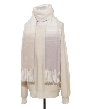 MOONBAT FURLA(フルラ）ウール100％ オンブレー チェックストール オフホワイト