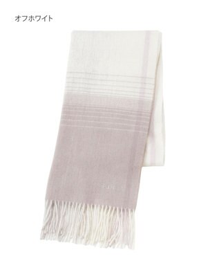 MOONBAT FURLA(フルラ）ウール100％ オンブレー チェックストール オフホワイト