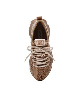 STEVE MADDEN MISTICA ビジューアクセントボリュームスニーカー ブロンズゴールド