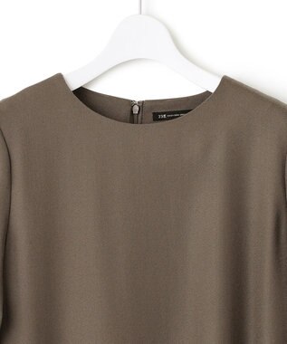 23区 ウールジョーゼット Aライン ワンピース ダークブラウン系