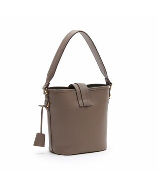 A.D.M.J. 【牛革】クラシックアニルブリロ/アールデコバケットトート18cm(ショルダーストラップ付) ANブラウン