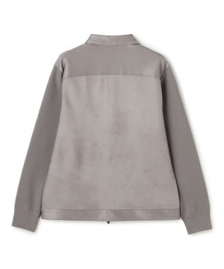 JOSEPH HOMME 【ストレッチ】レザーライクジャージーニットブロック　ZIP UPブルゾン ライトグレー系