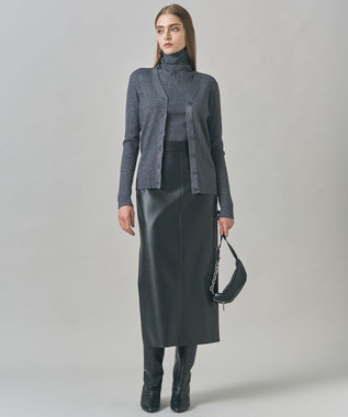 ICB L 【新色追加】エクストラファインメリノリブ タートルネックプルオーバー グレーラメ系