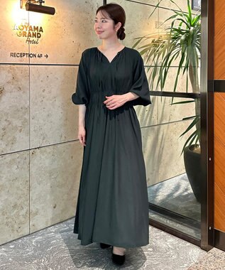 UNFILO ドビーデシン ワンピース ダークグリーン