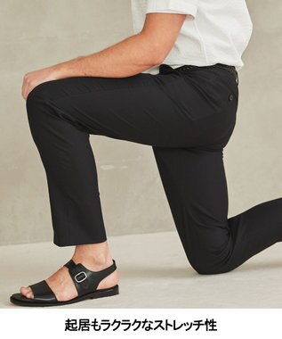 GOTAIRIKU 仕事で着られる綿パン【吸水速乾/ストレッチ/折り目加工】クールマックスコットンパンツ_ノータック（25年モデル） ブラック/25年限定色