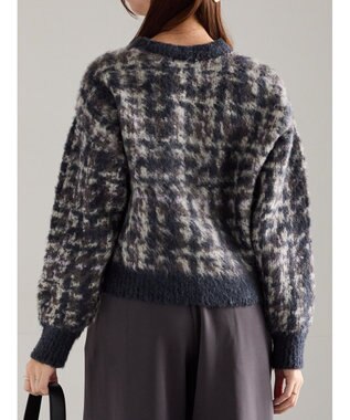 Te chichi チェックジャガードニットプルオーバー ネイビー