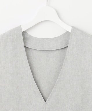 Feroux リネンライクVネック ベスト ライトグレー系