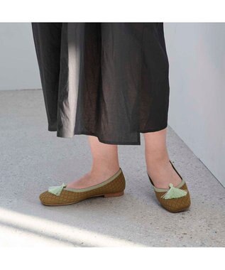 ing <ing>【サステナブル】２WAYスクエアトゥニットパンプス