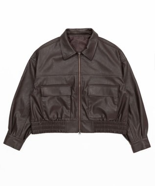 WEGO PUショートジャケット ブラウン