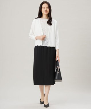 自由区 S 【接触冷感・UVカット・洗える】クレープストレッチニット カーディガン オフ