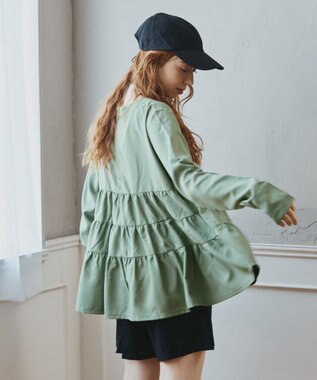 San-ai Resort（三愛水着楽園） 【WEB限定】5点セット キャップ付きUVカットタンキニ+ティアードラッシュセット水着【BeachQueen(ビーチクイーン）】 カーキー