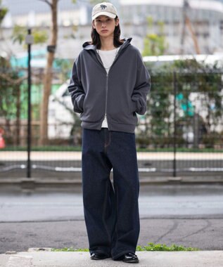 WEGO 【ユニセックス着用ITEM/SMLサイズ展開】ボンディングZIPパーカー ブラック中濃色